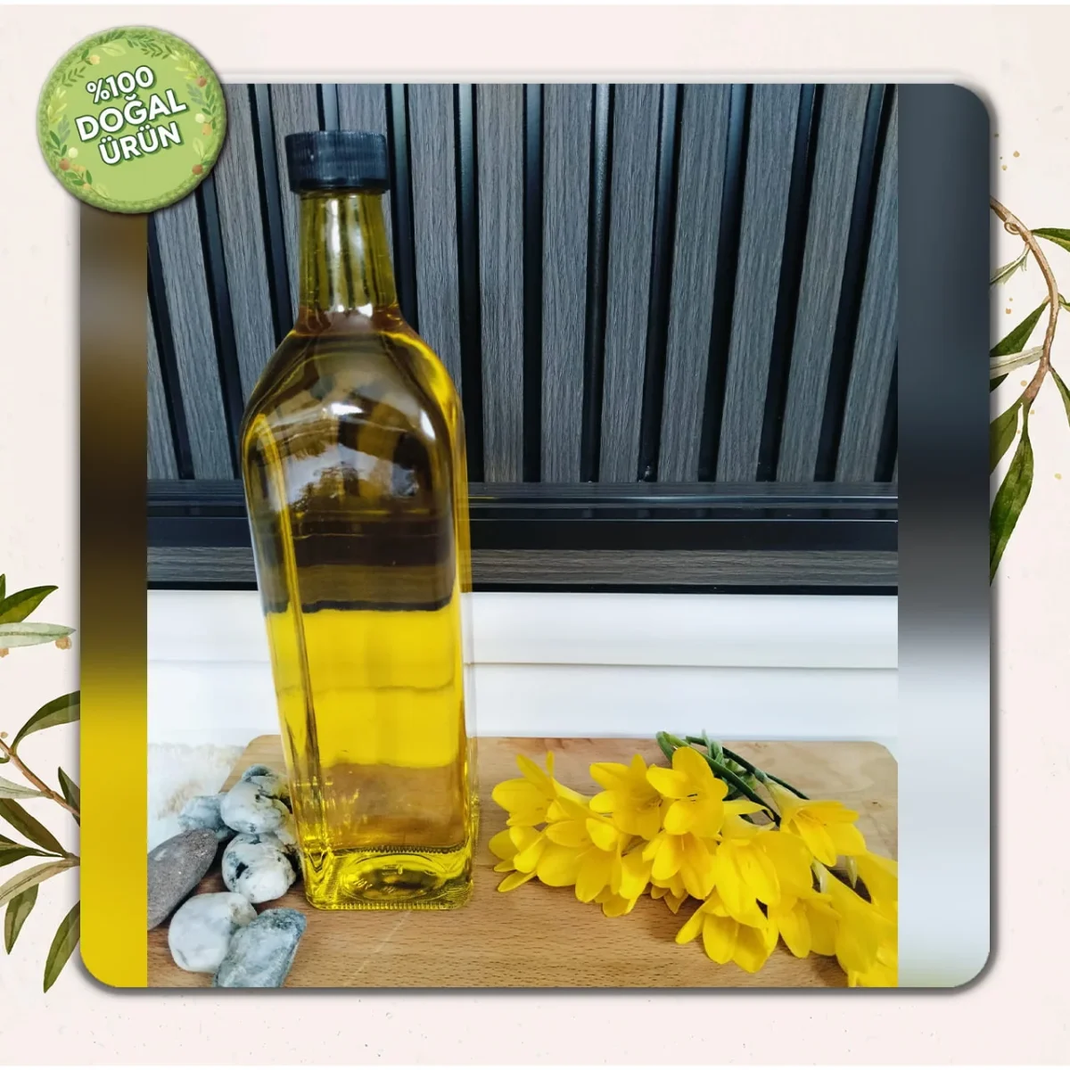 Taze zeytinlerden üretilen katkısız doğal zeytinyağı